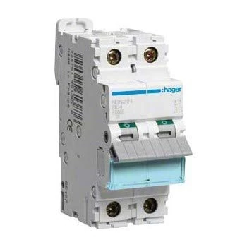 Hager NDN204 circuit breaker 2pole 10kA D-4A 2M