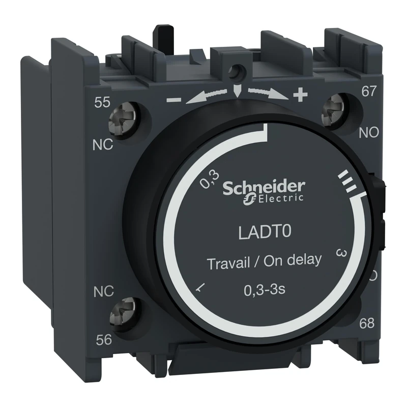 Schneider Electric, TeSys D - time delay auxiliary contact block - 1 NO + 1 NC screw clamp terminals, LADT0