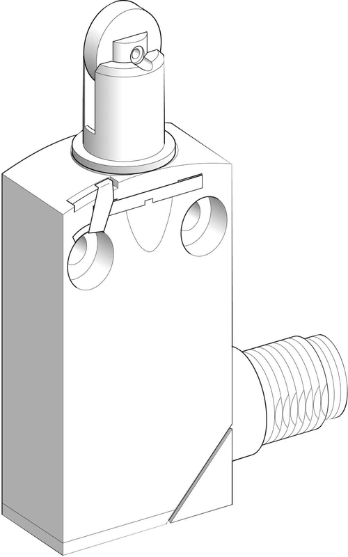 Telemecanique Sensors XCMD2102M12 Limit Switch with Steel Roller Plunger, Metal, Series XCMD, Linear Head, 4 Pin M12 Male Connector, 1 C/O Snap Action Contacts