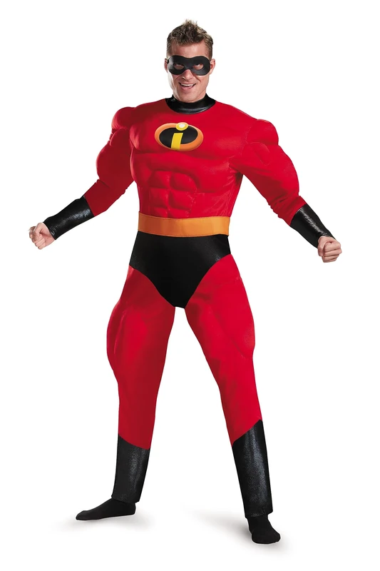 DISGUISE 5368-DISG-I Mr. Incredible Deluxe Muscle Adult Costume Disney science_fiction Sized, Red, X-Large (42-46)