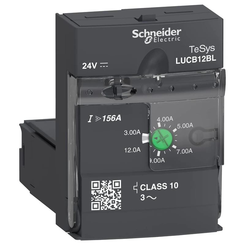 Schneider Electric, TeSys U, Advanced control unit, 3-12A, 3P motors, protection and diagnostic, class 10, coil 24V DC, LUCB12BL