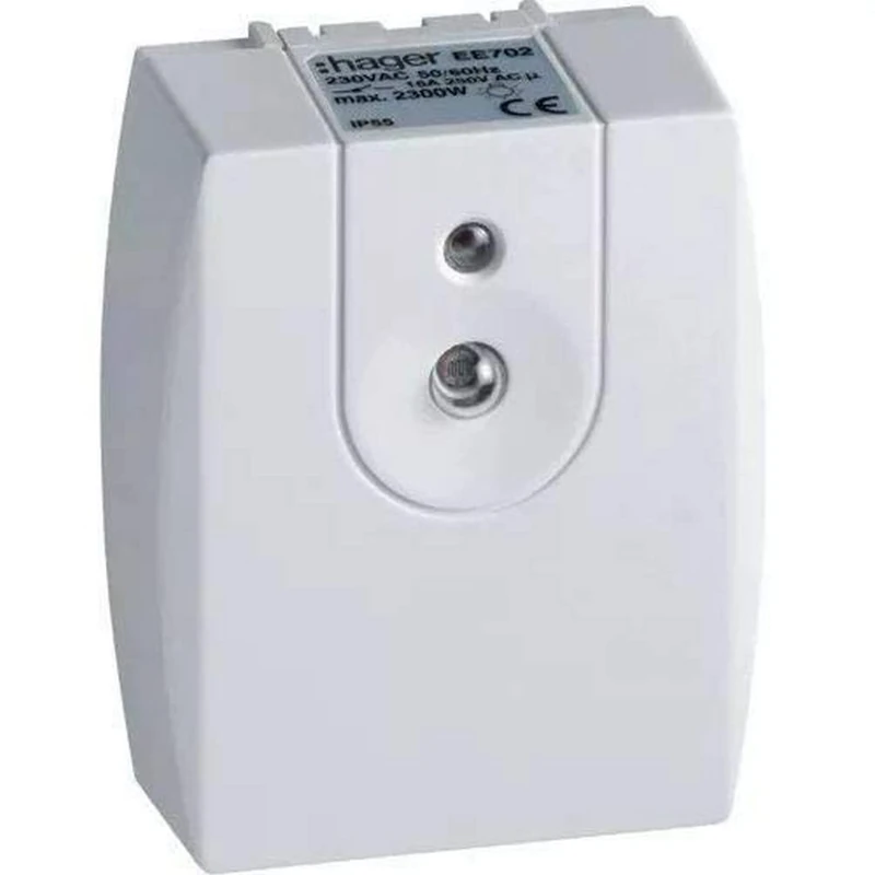 Hager Wall twilight switch with integrated cell, 1 switch, 16 A