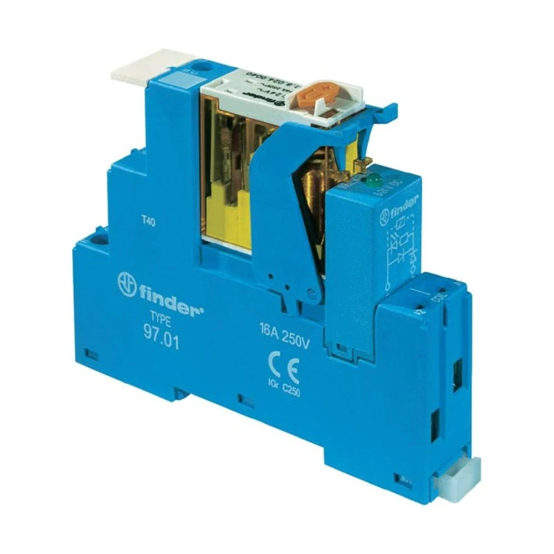 Finder 4C.01.9.012.0050 Relay Block Rated Voltage: 12 V/DC Switching Current (max.): 16 A 1 Changer 1 Piece