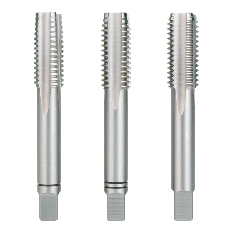 Ruko HSS Hand Tap Set, DIN 352, Ground, Bright Finish, 9/16 inches Nominal Thread Size, 80.0 mm Length, 3 Pieces, R246916