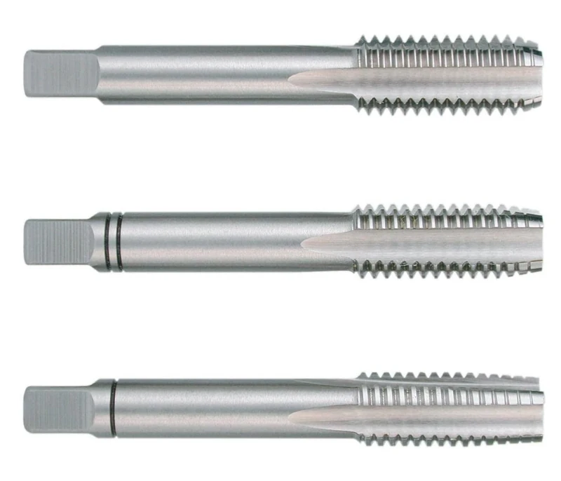 Ruko HSS Hand Tap Set, DIN 352, Ground, Bright Finish, M 20 x 2.50 mm Nominal Thread Size, 95.0 mm Length, 3 Pieces, R230200