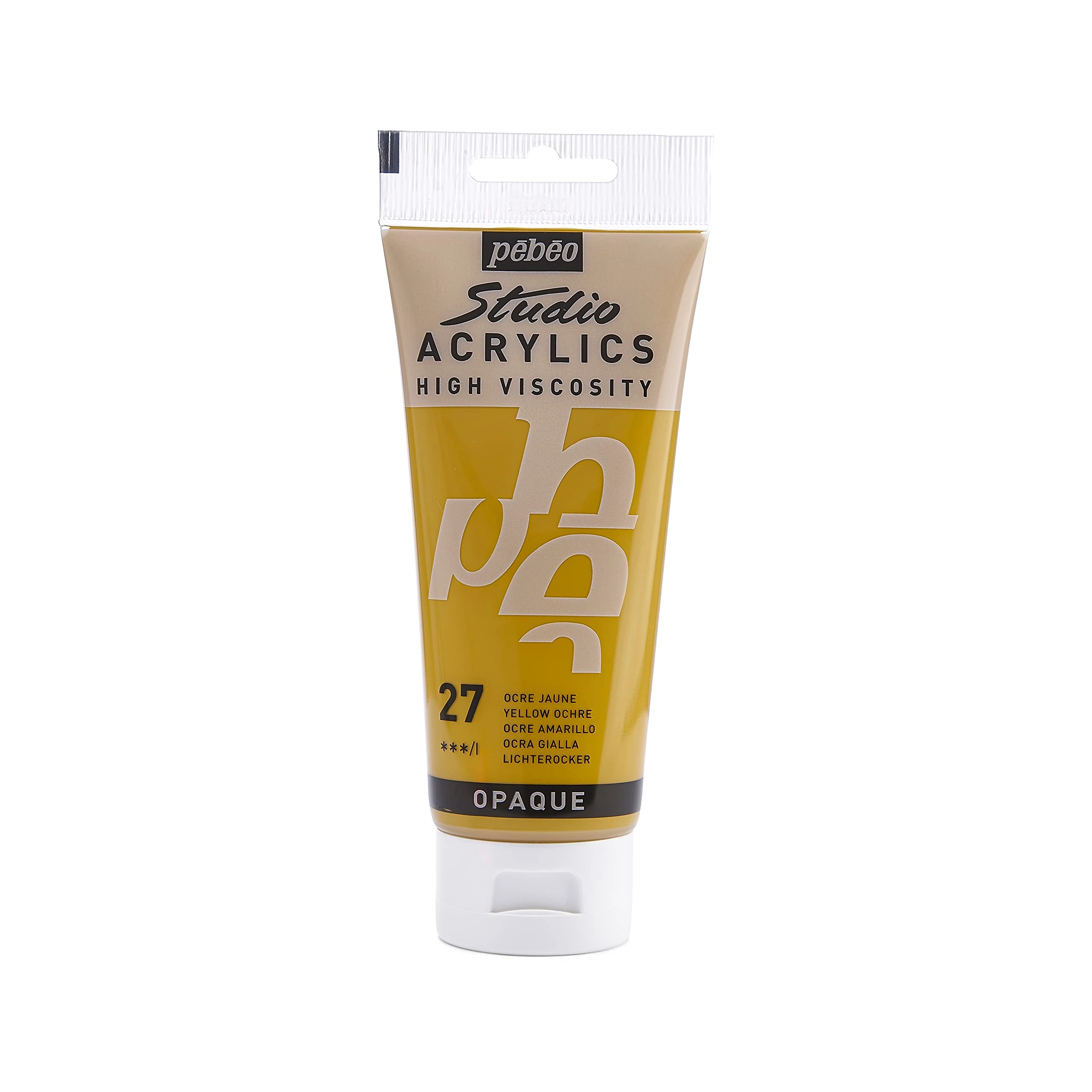 Pébéo - Studio Acrylics Fine Acrylic - Acrylic Paint - Yellow Acrylic - Yellow Ochre, 100 ml