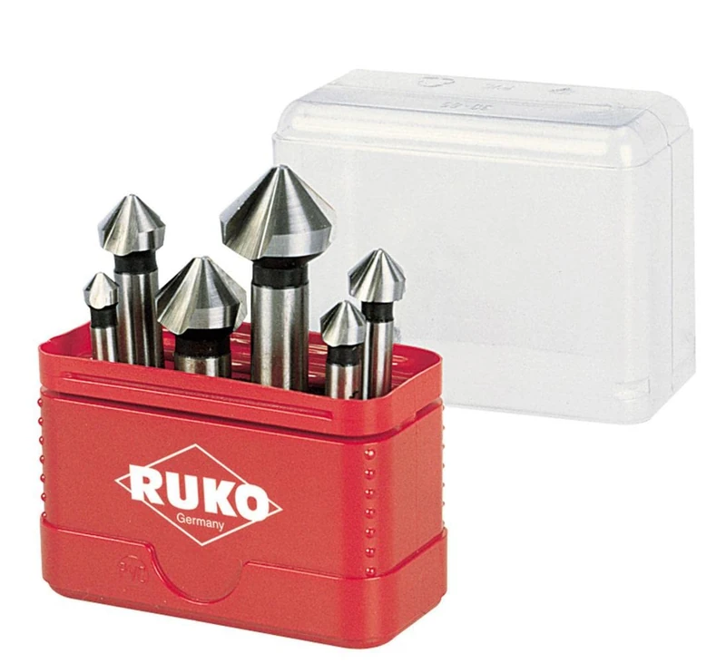 RUKO A102156 - Juego de 6 avellanadores cónicos, DIN 335 Forma C