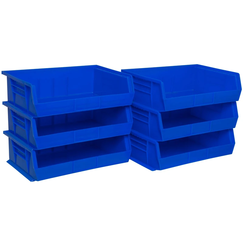 Akro-Mils 30255 Plastic Storage Stacking Hanging Akro Bin, 11-Inch by 16-Inch by 5-Inch, Blue, Case of 6