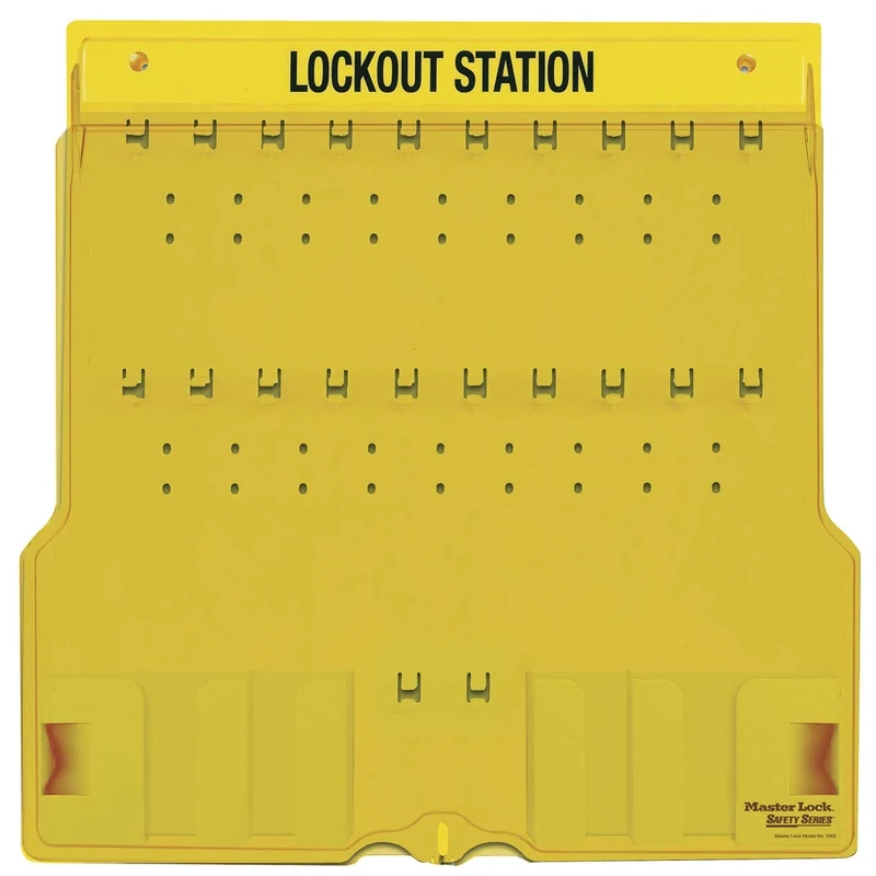 Master Lock 1484B Lockout Station with 20 Hooks and Cover
