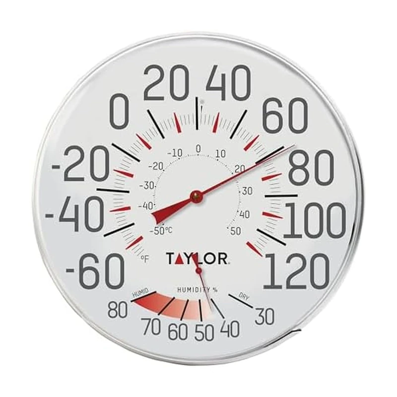 Taylor Precision Products Humidiguide Dial Thermometer (12-Inch), White, One Size