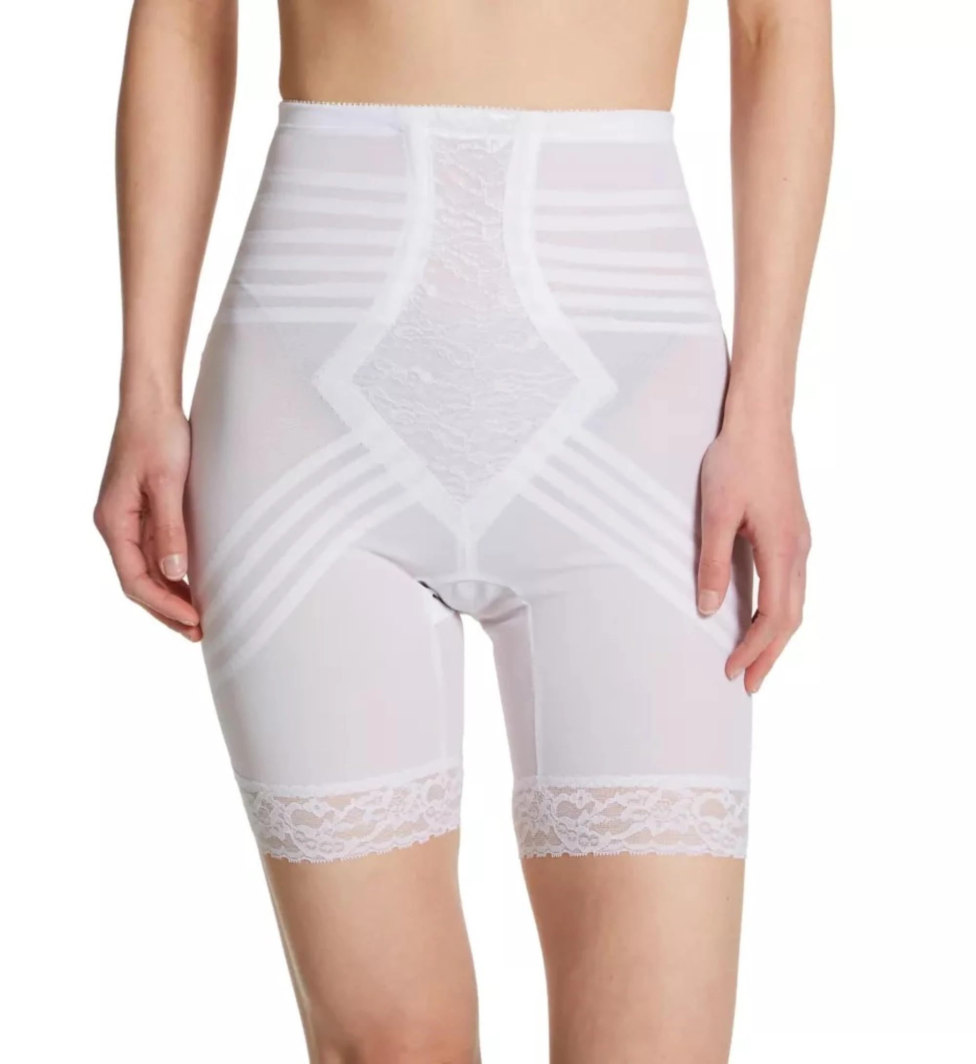 Rago Style 6209 - High-Waist Thigh Slimmer Firm Shaping. Guaranteed No Top Roll - White - XL/11