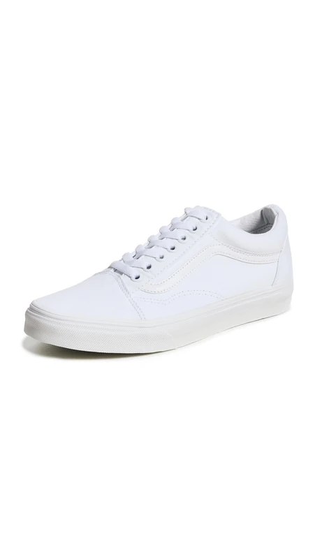 Vans Old Skool Leather, Unisex-Adults' Low-Top Trainers, True White, 8.5 UK