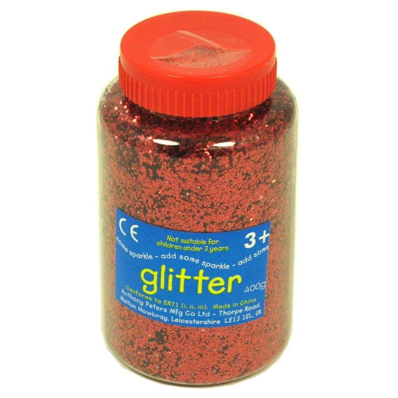 Red Glitter - 400 Gram tub with Shaker lid for Easy Pouring - Arts and Crafts - Sprinkle Glitter…