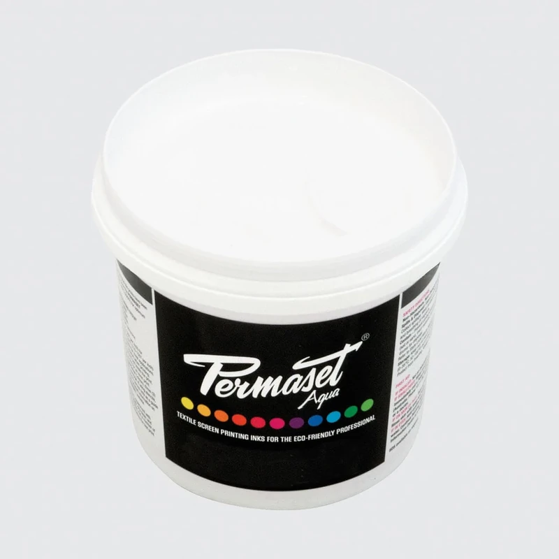 Permaset Aqua Standard 1 Litre White Screen Printing Ink for Fabric, Ideal for Home Office, Starter Kit, Fabric Paint, Screen Printer and Other Fabric Ink