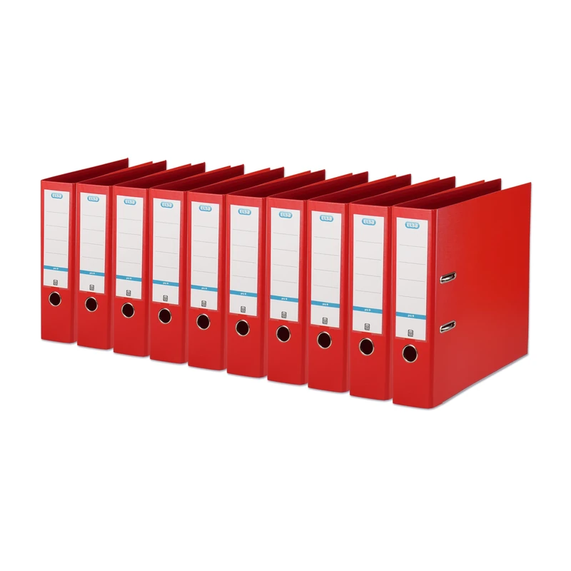 Elba Premium A4 Smart Pro Plus 8 cm Wide Plastic File Folder Red Pack of 10