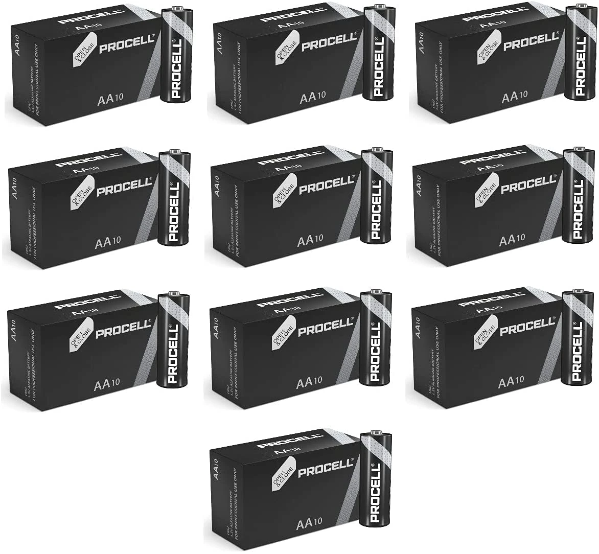 100x Duracell AA Alkaline Plus Industrial Battery - Orange