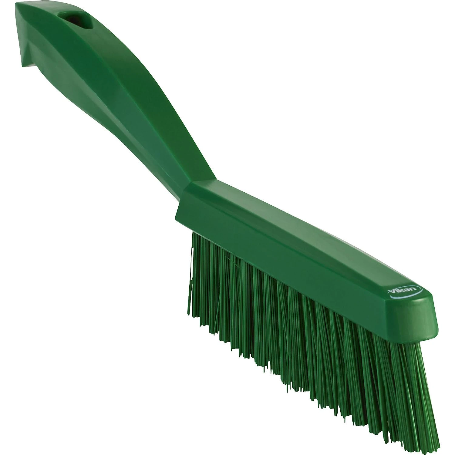 Vikan 41952 Slim, Stiff Bristles, Washing / Sweeping, Hand Brush, Fabric, Upholstery, Carpet, 300mm (Green)