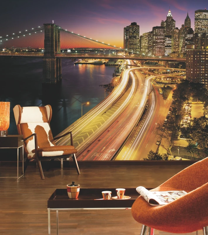Komar 8-516 368 x 254 cm National Geographic New York City NYC Lights Scenic Wallpaper Mural - Multi-Colour (Pack of 8)