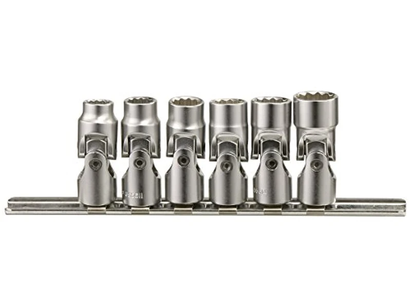 Genius Tools 6 Piece 1/4" Drive SAE Universal Hand Socket Set (12-Point), CR-V Steel - US-206S