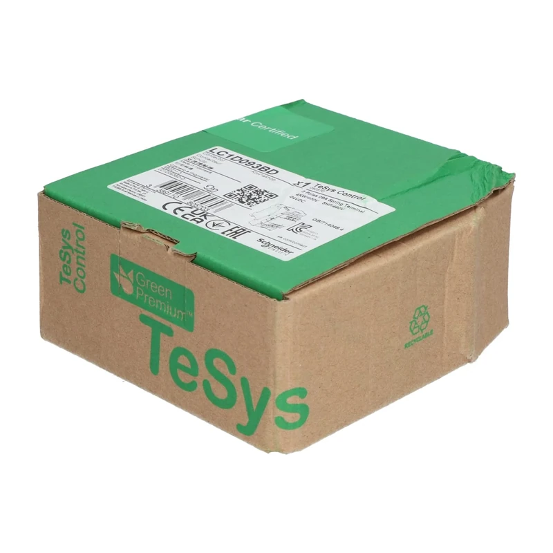 Schneider Electric TeSys Deca contactor,3P(3NO),AC-3/AC-3e,=440V 9A,24V DC coil,spring,LC1D093BD