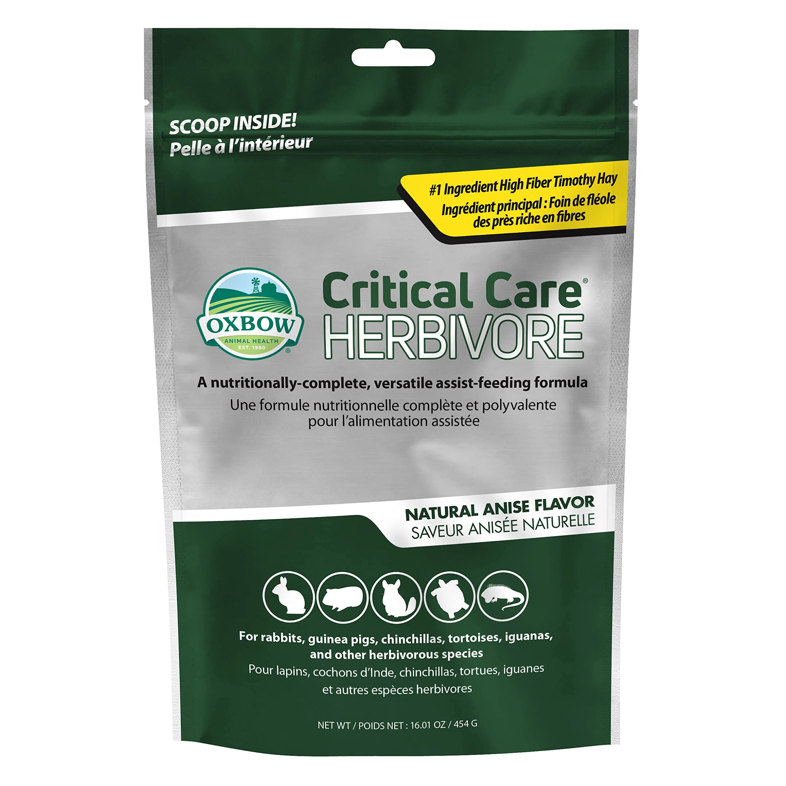 Oxbow Animal Health Critical Care, Herbivore, Anise Flavor, 454 Gram Bag, 70104