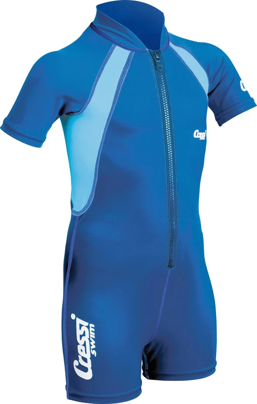 Cressi Boy's Shorty Neoprene Snorkelling Suit - Blue,LARGE - Age 4/6