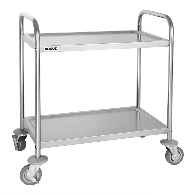 Vogue 2 Tier Clearing Trolley Small 825X710X405mm Stainless Steel Catering