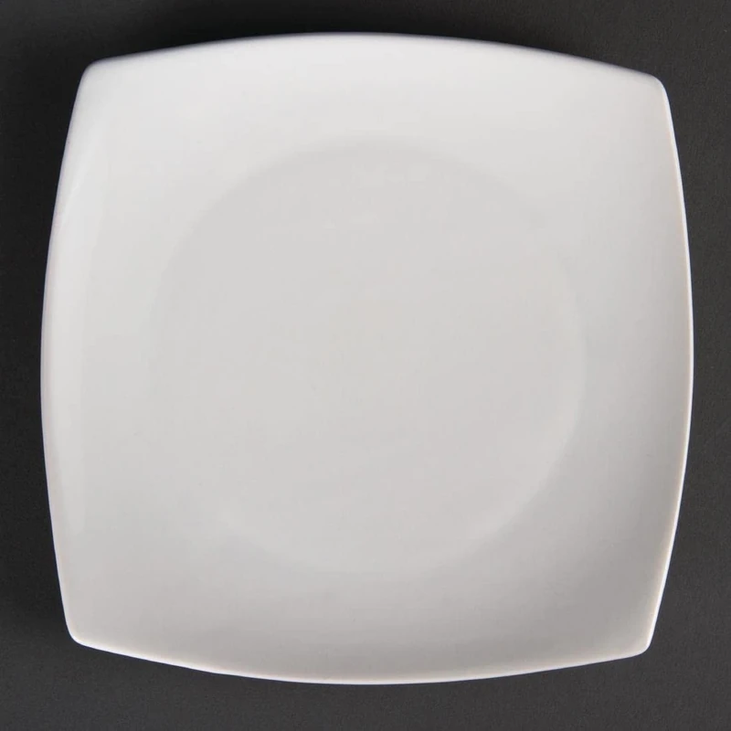 Olympia Whiteware Rounded Square Service Plates 185mm Porcelain 12pc