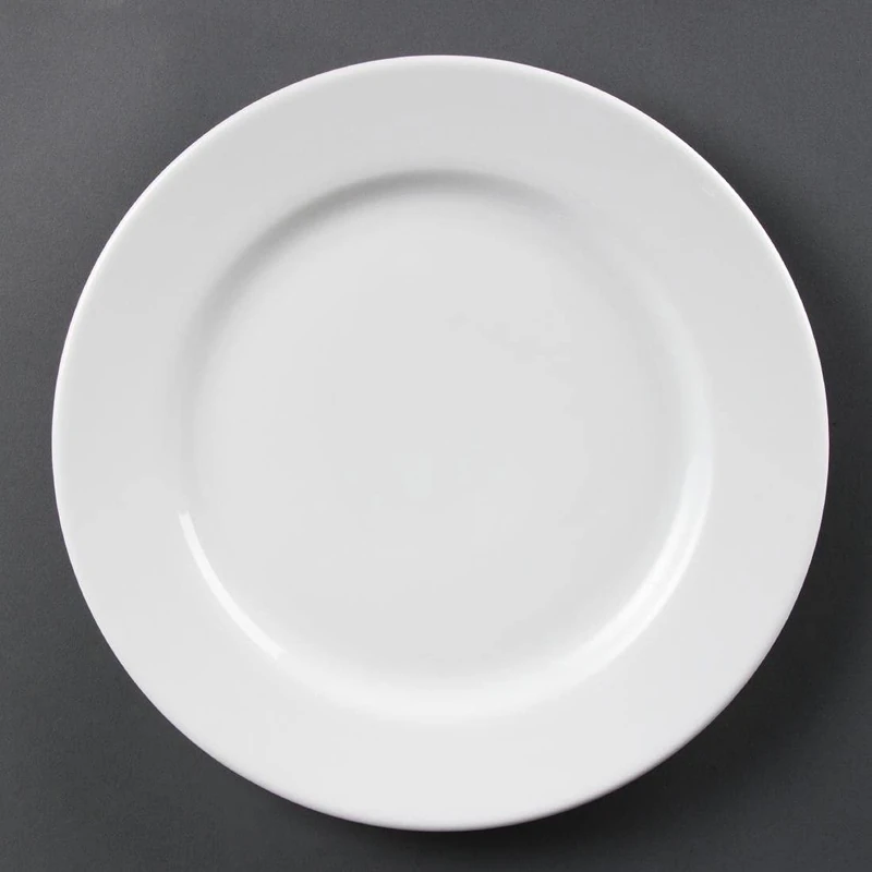 Olympia White Ware Wide Rimmed Service Plates 310mm Porcelain Innovative 6pc - Image 1