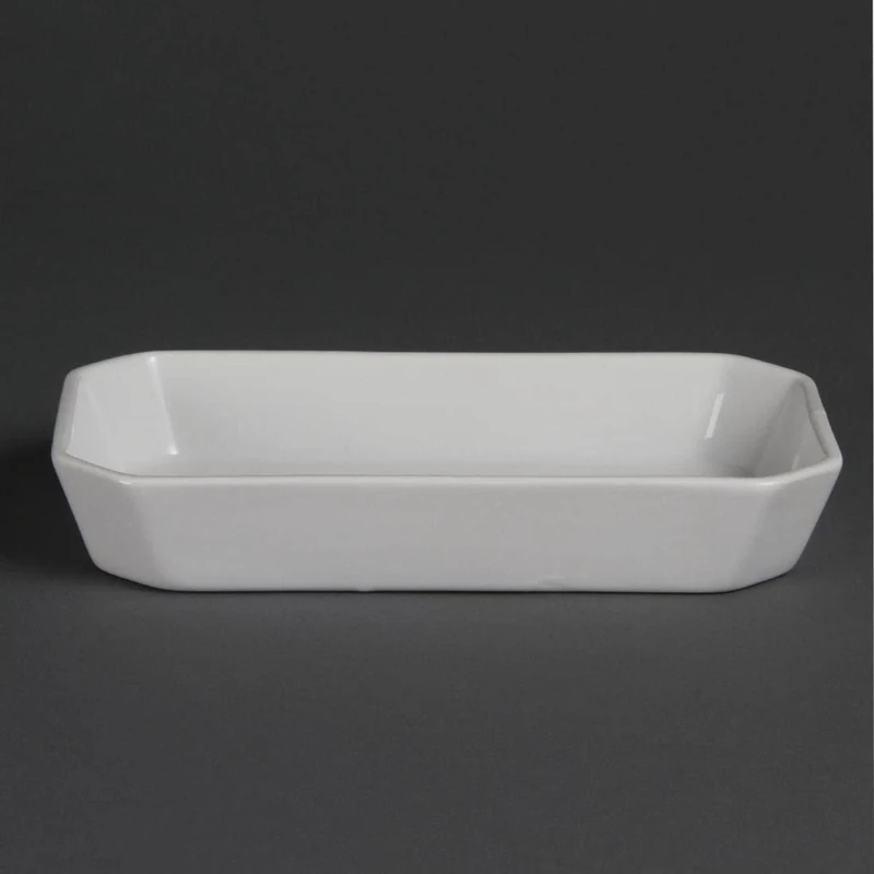Olympia Whiteware Oblong Hors D'Oeuvre Dishes 235X 122mm Porcelain Oven Pan 6pc