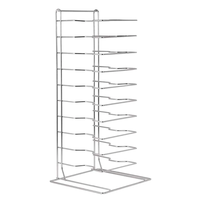 Vogue Pizza Pan Stacking Rack - 11 Slot Silver F026