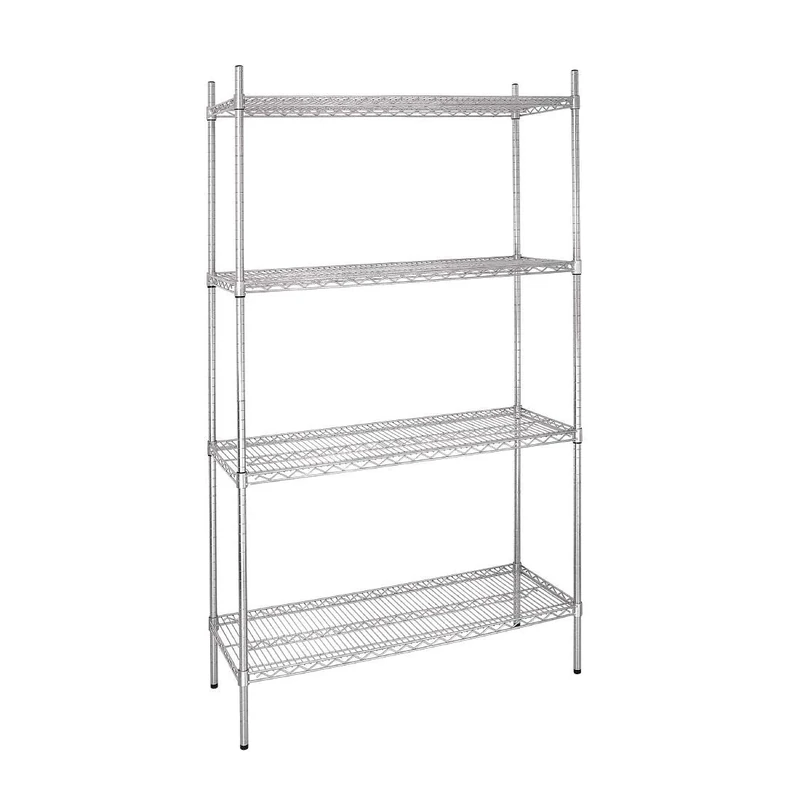 Vogue 4 Tier Wire Shelving Kit 915x460 mm, Galvanised Zinc, Maximum Load: 220 kg, Size: 1853(H) x 915(W) x 460(D)mm, Flat Packed Wire Shelves, L927