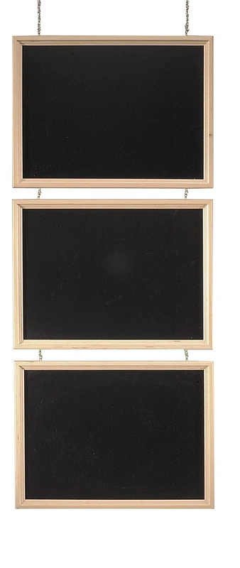 Securit 32 x 43cm Lacquered Finish Chalk Boards with Gold Chains - Plain (Set of 3)