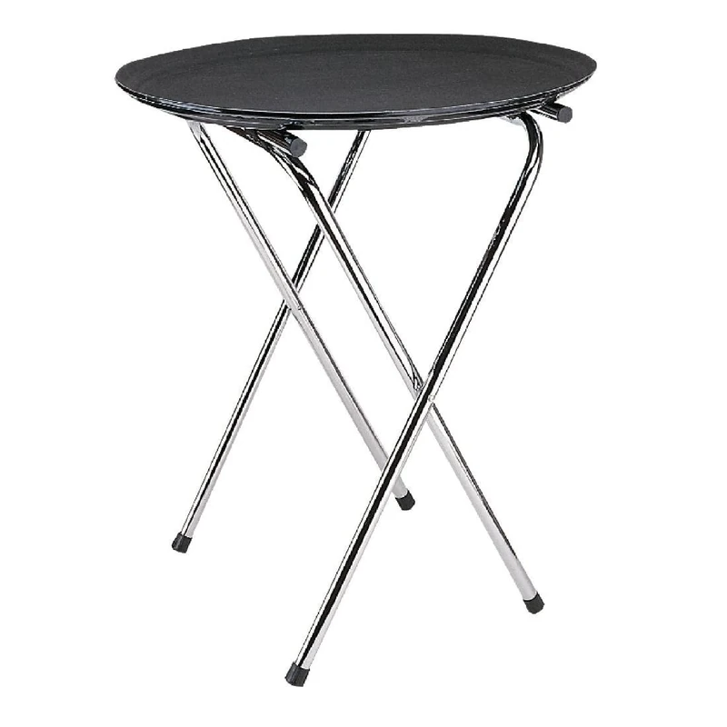 Kristallon Chrome Folding Oval Tray Stand Portable Holder for Better Experience