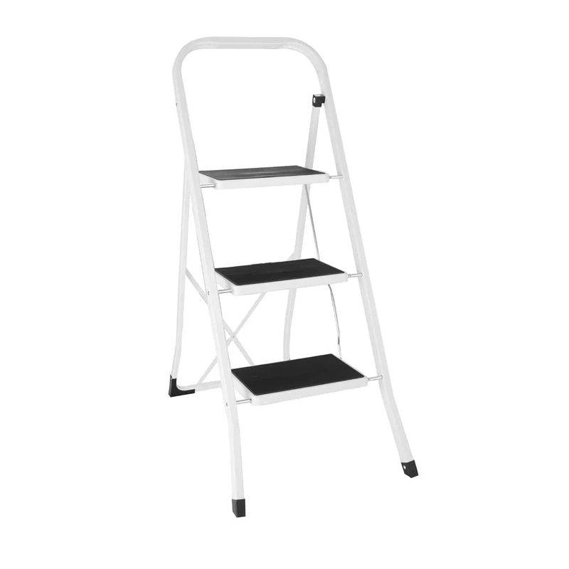Vogue Folding Step Stool - 3 Step Ladder, Portable, Heavy Duty Steel, Anti-Slip F019