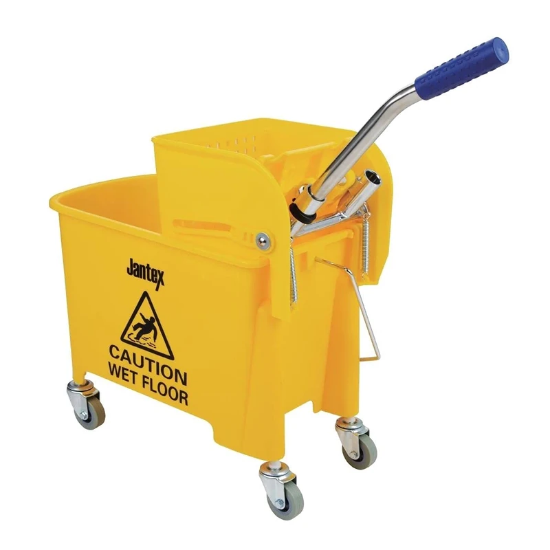 JANTEX, 480(H) x 350(W) x 280(D)mm Bucket And Wringer Yellow 480X280X350mm 20Ltr Cleaning With Handle