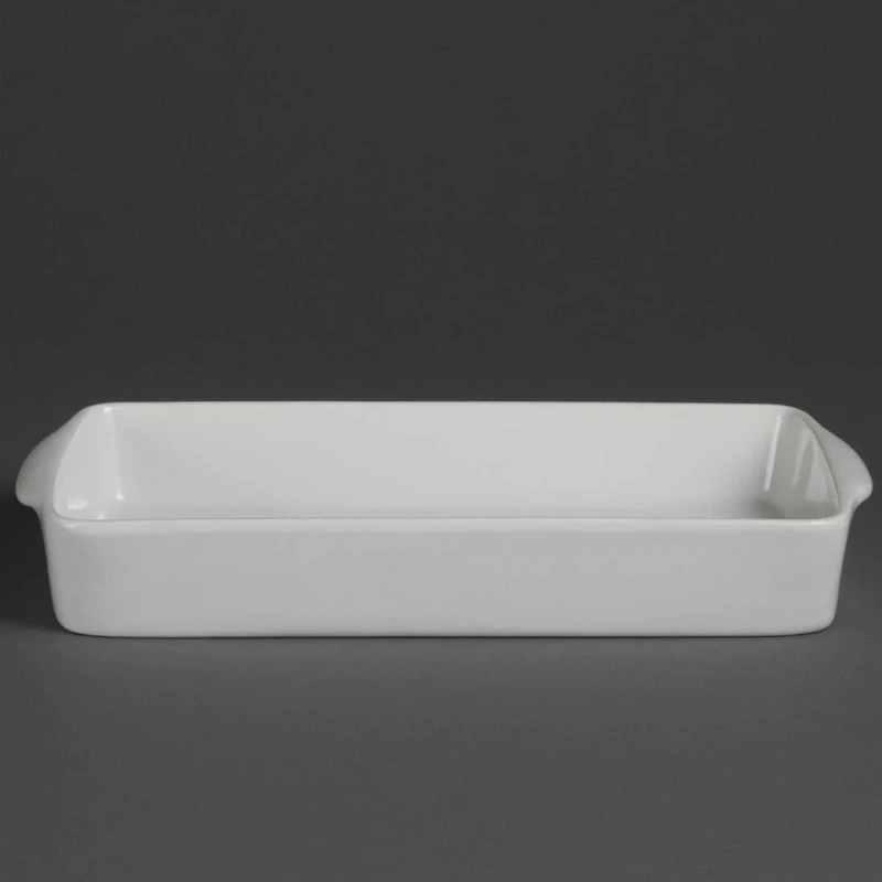 Olympia Whiteware Oblong Roasters 42X305X163mm Porcelain Dish Tray Baking 6pc