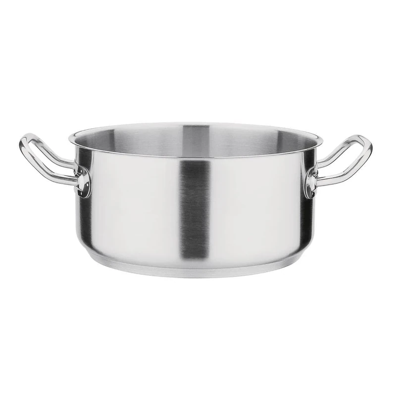 Vogue Stainless Steel Casserole Pan 24cm - All Hobs Including Induction, Strong Handles, Easy Pour T149