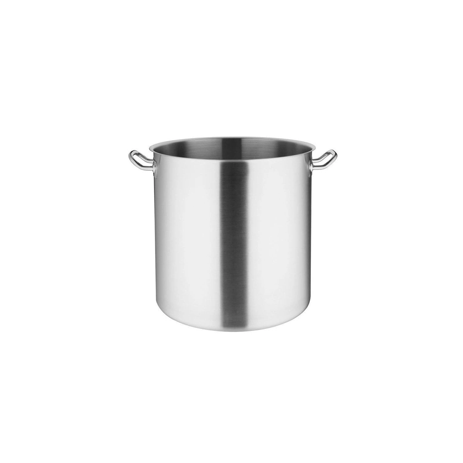 Vogue Deep Stock Pot 35.5 Litre, Stainless Steel, Large Stew Pot, Size: 360(Dia)mm - Induction Hob, Gas, Electric & Solid Top Compatible, Lid Sold Separately (T147), T555