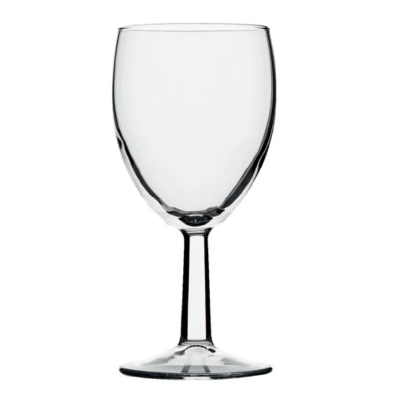Saxon Wine Glass - 250ml/9oz. Lined and CE stamped at 175ml. 155mm high. Box quantity 48.