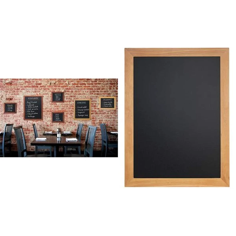Securit 60 x 80cm Lacquered Finish Wall Chalk Board - Teak