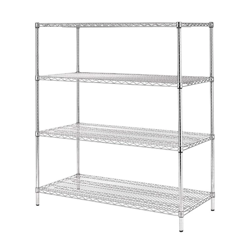 Vogue 4 Tier Wire Shelving Kit 1830x610 mm, Galvanised Zinc, Maximum Load: 340 kg, Size: 1853(H) x 1830(W) x 610(D) mm, Flat Packed Wire Shelves, U259