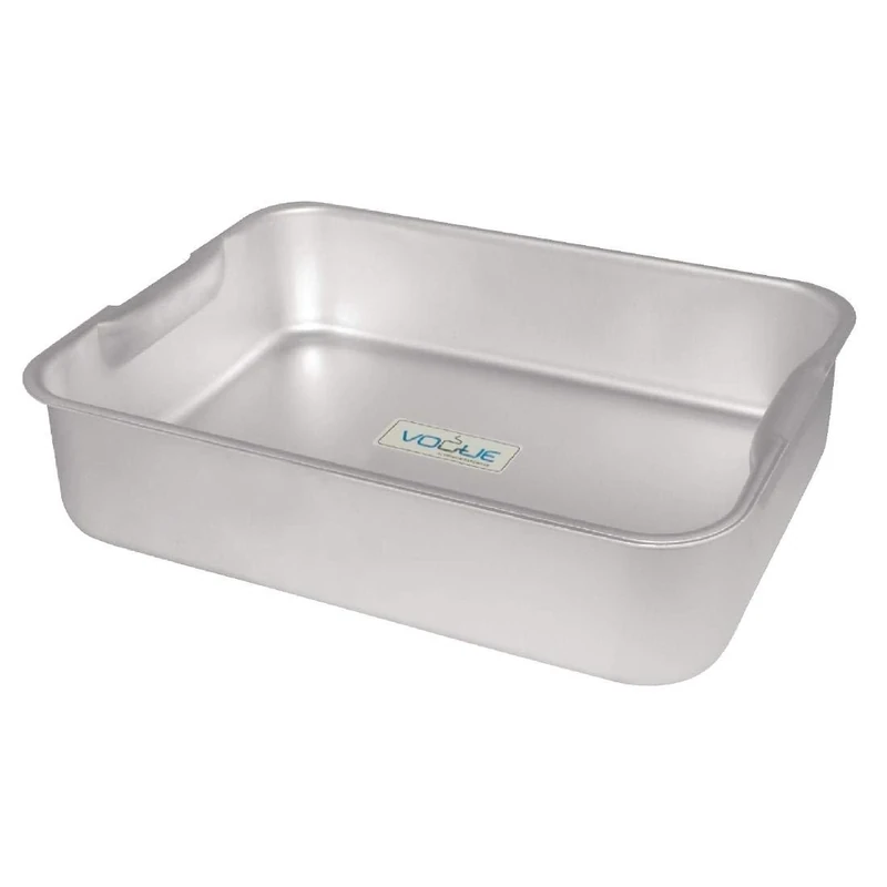 Vogue Deep Roasting Pan Oven Tray 520 mm, Grey, Size: 100(H) x 520(W) x 420(D)mm, Bakeware, Roasting Dish, Even Heat Distribution, Professional & Home Kitchen Use, K414 - Image 1