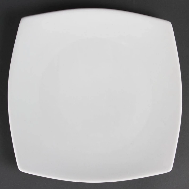 Olympia White Ware Rounded Square Service Plates 270mm Porcelain 6pc