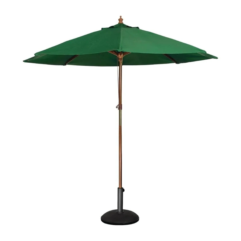 Bolero Round Parasol 252X3M Diameter Green Base Outdoor Garden Umbrella