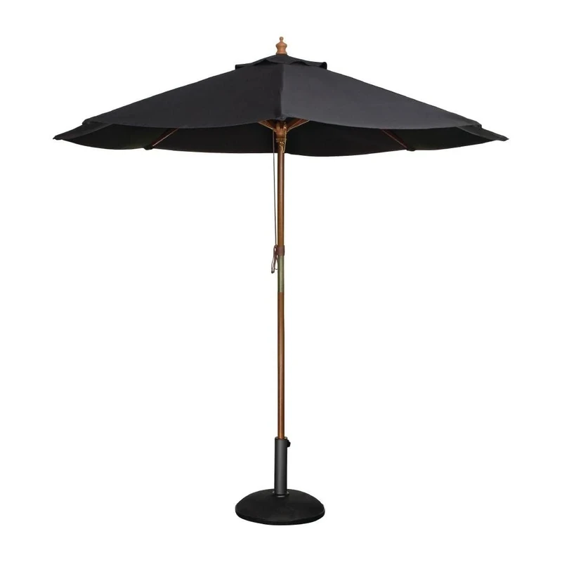 Bolero Round Parasol 252X3M Diameter Black Base Outdoor Garden Umbrella