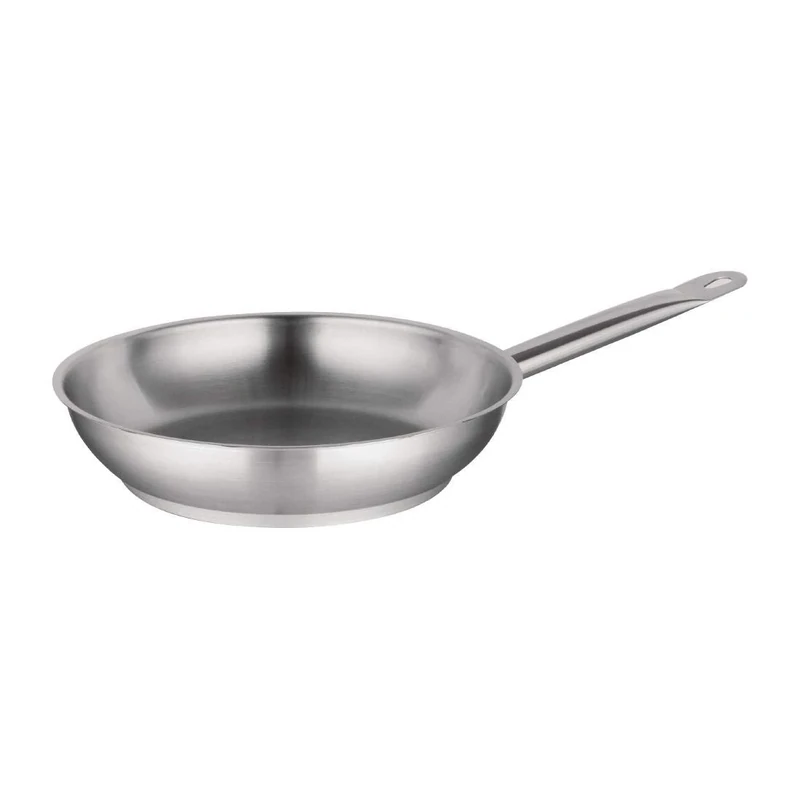 Vogue Stainless Steel Frying Pan 28cm - Long Lasting, Induction Compatible Chef Pan With Stay-cool Welded handles, Suitable for Most Hob Types M926