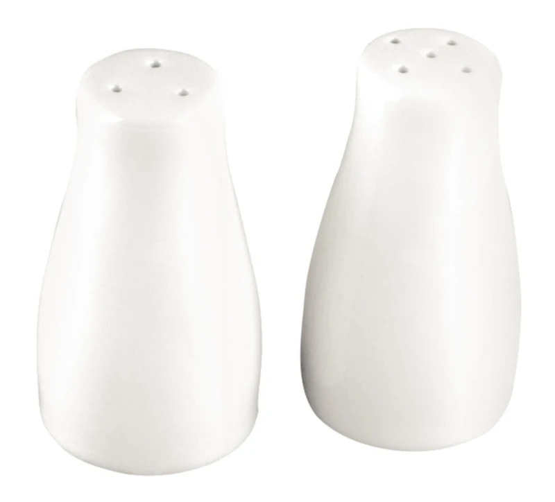 Olympia White Ware Salt Shakers 90mm Porcelain Cruet Pot Kitchen Tableware 12pc