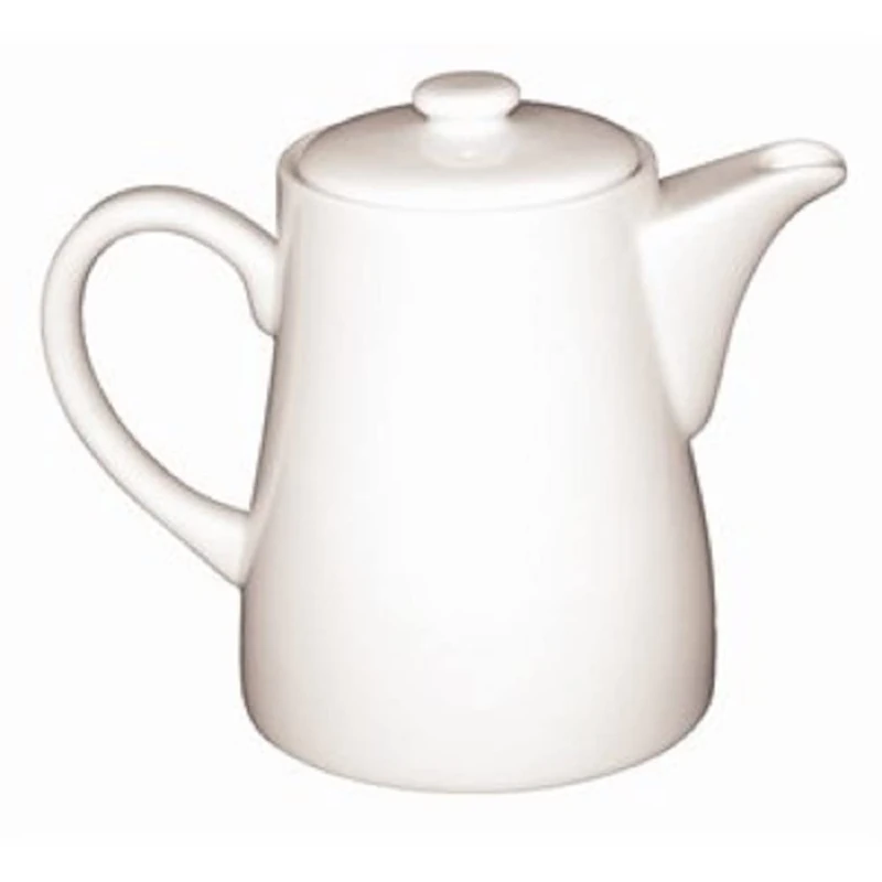 Olympia Whiteware Porcelain Coffee Pots 310ml (4 Pack) - Creamer Pitcher Set with Handle and Lid U824