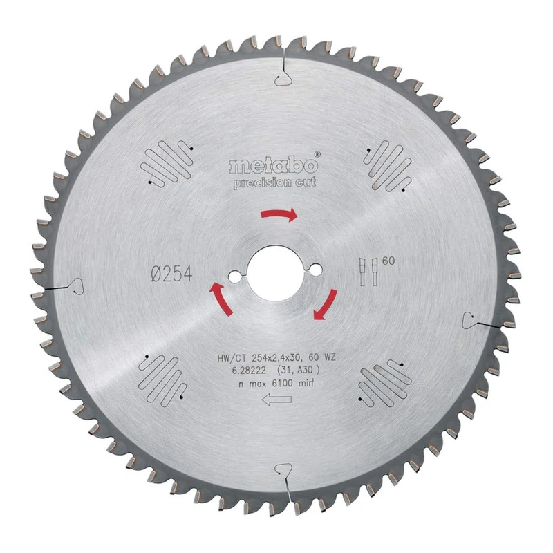 Metabo 628035000 Precision Cut Wood Professional Circular Saw Blade 190 x 30, Z48 WZ 15°